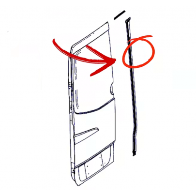 Ущільнювач задніх дверей (розпашонка) VW Crafter 2006- 1007457 AUTOTECHTEILE (Німеччина)