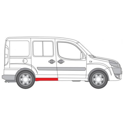 Ремонтная часть кузова справа (длина 110см) Fiat Doblo 01-11 1020-07-029343P BLIC (Польша)