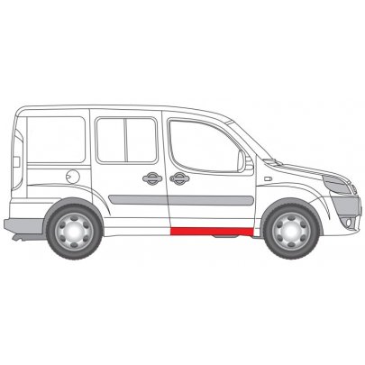 Ремонтна частина порога праворуч (довжина 90см) Fiat Doblo 01-11 6505-06-2042013P BLIC (Польща)