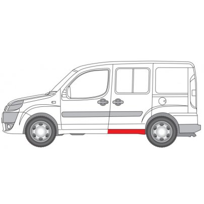 Ремонтна частина кузова ліворуч  (довжина 110см) Fiat Doblo 01-11 1020-07-029343P BLIC (Польща)