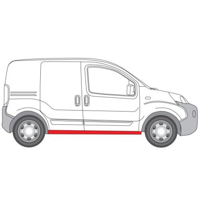 Ремонтная часть порога правый (длина 165см) Citroen Nemo / Peugeot Bipper / Fiat Fiorino II 2008- 6505-06-0553016P BLIC (Польша)