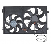 Вентилятор радиатора ( с корпусом, D=360/295,без шторки) Volkswagen Passat B6 / Фольксваген Пассат Б6 2005-2010 74W78 FPS (Тайвань)