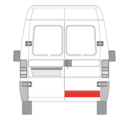 Ремонтна частина задніх дверей праворуч (нижня частина, висота 200мм) Fiat Ducato / Citroen Jumper / Peugeot Boxer 1994-2006 2092152 KLOKKERHOLM (Данія)