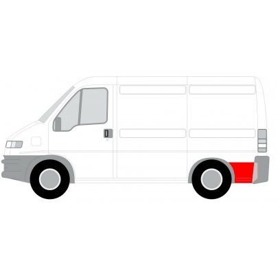 Ремонтная часть крила сзади слева (короткая база) Fiat Ducato / Citroen Jumper / Peugeot Boxer 1994-2006 2092601 KLOKKERHOLM (Дания)