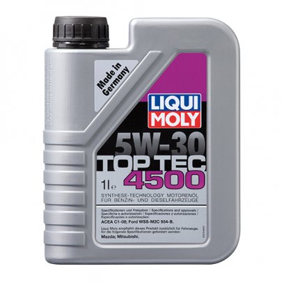 Синтетичне моторне масло 5W30 TOP TEC 4500 1L (Land Rover STJLR.03 / Ford WSS-M2C 934-B) 2317 LIQUI MOLY (Німеччина)