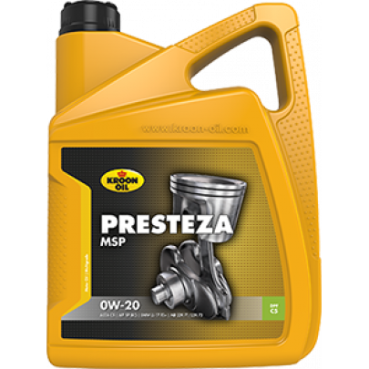 Синтетичне моторне масло 0W20 PRESTEZA MSP 5L (Chrysler MS 12145 / Fiat 9.55535-GSX / Ford WSS-M2C947-B1/WSS-M2C962-A1 / Land Rover STJLR.03.5006 / MB 229.71 / MB 229.72 / OPEL OV0401547-A/OV0401547-A20 / Volvo VCC RBS0-2AE) 36497 KROON OIL (Нидерланды)