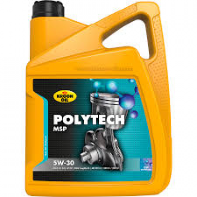 Синтетичне моторне масло 5W30 POLYTECH MSP 5L (BMW LL-04 / Fiat 9.55535-S1 / MB 229.31 / MB 229.51 / MB 229.52 / OPEL OV0401547-D/-D30/-G30 / VW 505.00 / VW 505.01) 37400 KROON OIL (Нидерланды)