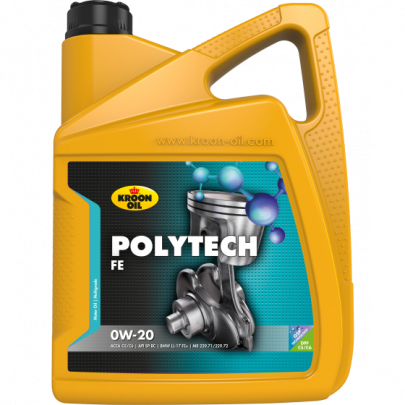 Синтетичне моторне масло 0W20 POLYTECH FE 5L (Chrysler MS 12145 / Ford WSS-M2C962-A1/WSS-M2C947-B1 / Fiat 9.55535-GSX / MB 229.71 / MB 229.72 / Opel OV0401547 / OPEL OV0401547-A/OV0401547-A20) 37569 KROON OIL (Нидерланды)
