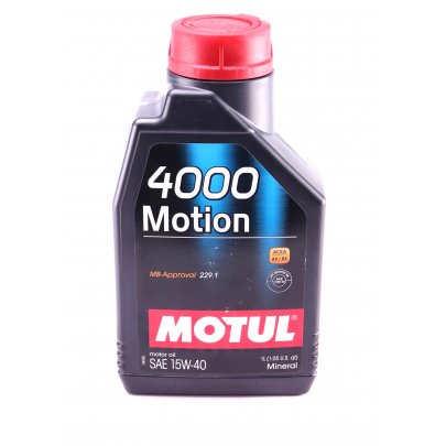 Полусинтетическое моторное масло 15W40 4000 Motion 1L (МВ 229.1) 386401 MOTUL (Франция)