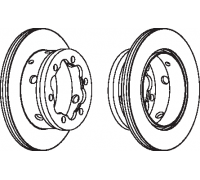 Тормозной диск задний (со сдвоенным колесом, 285х22мм) VW LT 46 1996-2006 567810CH CHAMPION (США)