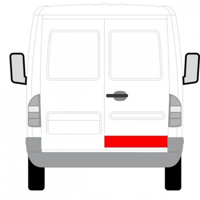 Ремонтная часть задней двери правой (14см) VW LT 1996-2006 6016-00-3546157P BLIC (Польша) 