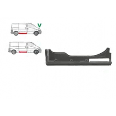 Ремонтная часть порог правый Renault Trafic II / Opel Vivaro A / Nissan Primastar 01-14 6026422 POLCAR (Польша)