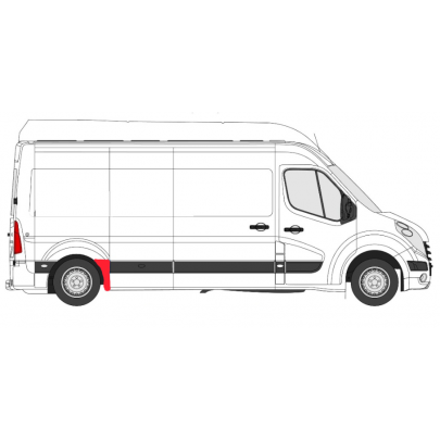 Ремонтная часть бока (спереди справа,длина:48.5см) Opel Movano B 2010- 6089562 KLOKKERHOLM (Дания)