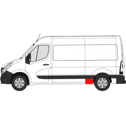 Ремонтная часть бока (спереди слева, длина 39 см, комплектация L2) Opel Movano B 2010- 6089565 KLOKKERHOLM (Дания)