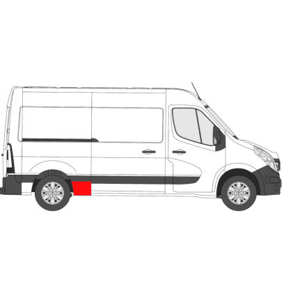 Ремонтная часть бока (спереди справа, длина 39 см, комплектация L2) Opel Movano B 2010- 6089566 KLOKKERHOLM (Дания)