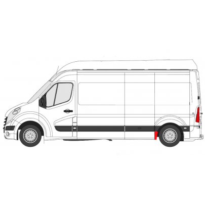 Ремонтна частина бока (спереду ліворуч, довжина 30 см, комплектація L1/L3/L4) Opel Movano B 2010- 6089567 KLOKKERHOLM (Данія)