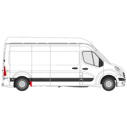 Ремонтная часть бока (спереди справа, длина 30 см, комплектация L1/L3/L4) Opel Movano B 2010- 6089568 KLOKKERHOLM (Дания)