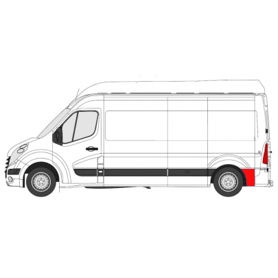 Ремонтная часть кузова сзади слева (L1/L2/L3/L4) Opel Movano B 2010- 6089601 KLOKKERHOLM (Дания)