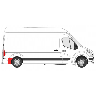 Ремонтная часть кузова сзади справа (L1/L2/L3/L4) Opel Movano B 2010- 6089602 KLOKKERHOLM (Дания)