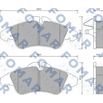 Тормозные колодки передние без датчика (система ATE) MB Vito 638 1996-2003 627281 FOMAR (Польша)