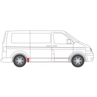 Ремонтная часть крила задняя правая (перед колесом, коротка модель) VW Transporter T5 2003- 2001-01-039082P BLIC (Польша)