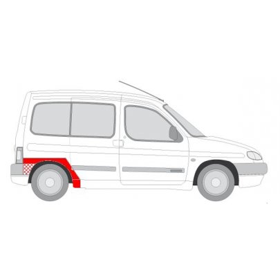 Ремонтная часть крила задего правого Peugeot Partner / Citroen Berlingo 1996-2008 6504-03-0550592K BLIC (Польша)