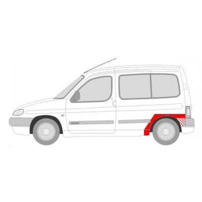 Ремонтна частина крила заднього лівого Peugeot Partner / Citroen Berlingo 1996-2008 6504-03-0550592K BLIC (Польща)