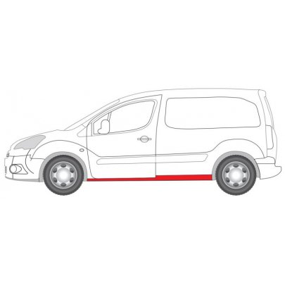 Ремонтна частина порога лівого  Peugeot Partner II / Citroen Berlingo II 2008- 0552001 KLOKKERHOLM (Данія)