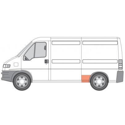 Ремонтна частина заднього порогу зліва (довжина 66см) Fiat Ducato / Citroen Jumper / Peugeot Boxer 1994-2006 6505-06-2092059P BLIC (Польща)