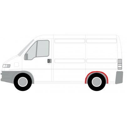 Ремонтная часть крила сзади слева (над колесом) Fiat Ducato / Citroen Jumper / Peugeot Boxer 1994-2006 6505-06-2092590K BLIC (Польша)