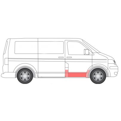 Ремонтная часть переднего порога правая VW Transporter T5 2003- 6505-06-9568014P BLIC (Польша)