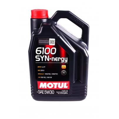 Синтетичне моторне масло 5W30 Syn-nergy 6100 5L (MB 229.5 / Renault RN0710 / RN0700 / VW 502 00 / 505 00) 838351 MOTUL (Франція)