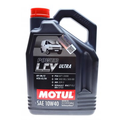 Напівсинтетичне моторне масло 10W40 Power LCV Ultra 5L (VW 502 00 / 505 00 / MB 229.3 / RN0710 / RN0700 / PSA B71 2300) 874151 MOTUL (Франція)