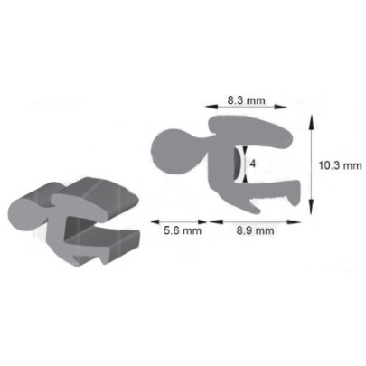 Audi 80/90 1986-1995 Молдинг на лобове скло GS 0016 P111-X Benson (КНР)