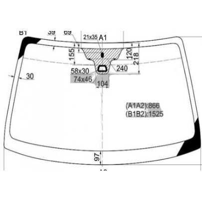 Chevrolet Evanda/Magnus 2002-2006 Лобове скло (з датчиком вологості) 20102T Benson (КНР)