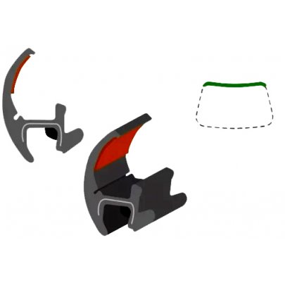 BMW X6 E71 / E72 2008-2010 Молдинг на лобове скло 11314A SEKURIT (Франція)