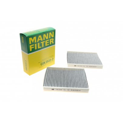 Фильтр салона (угольный, комплект 2 шт) BMW 5 F10/F11 / БМВ 5 Ф10/Ф11 2009-2017 CUK2533-2 MANN-FILTER (Германия)