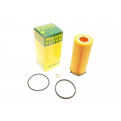 Масляный фильтр (155mm) BMW 5 F10/F11 / БМВ 5 Ф10/Ф11 3.0d 2009-2017 HU720/3X MANN-FILTER (Германия)
