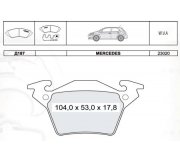 Гальмівні задні колодки без датчика (система BOSCH) MB Vito 638 1996-2003 D187E INTELLI (Україна)