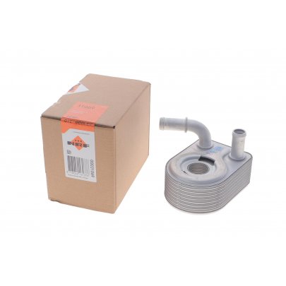 Радиатор масляный / теплообменник (50x97x133мм) Ford Focus 3 / Форд Фокус 3 1.6 (бензин) 2011-2018 31069 NRF (Нидерланды)