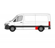 Ремонтная часть заднего крыла спереди слева (3665мм, 400мм) MB Sprinter 907 / 910 2018- FP3548563 KLOKKERHOLM (Дания)