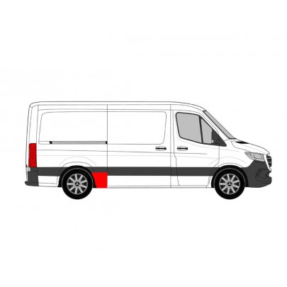 Ремонтная часть заднего крыла спереди справа (3665мм, 400мм) MB Sprinter 907 / 910 2018- FP3548564 KLOKKERHOLM (Дания)