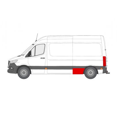 Ремонтная часть заднего крыла спереди слева (3924мм, 640мм) MB Sprinter 907 / 910 2018- FP3548565 KLOKKERHOLM (Дания)