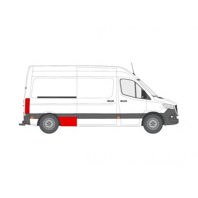 Ремонтная часть заднего крыла спереди справа (3924мм, 640мм) MB Sprinter 907 / 910 2018- FP3548566 KLOKKERHOLM (Дания)