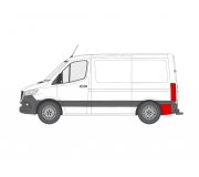 Ремонтная часть заднего крыла сзади слева (3250мм, 170мм) MB Sprinter 907 / 910 2018- FP3548601 KLOKKERHOLM (Дания)