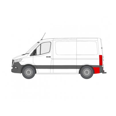 Ремонтная часть заднего крыла сзади слева (3250мм, 170мм) MB Sprinter 907 / 910 2018- FP3548601 KLOKKERHOLM (Дания)