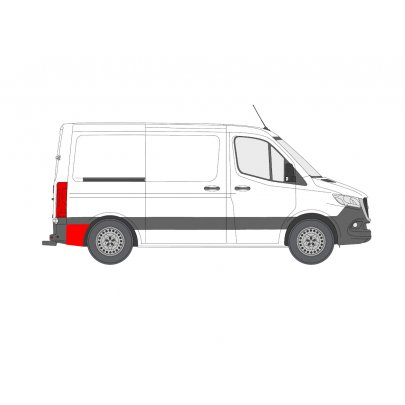 Ремонтная часть заднего крыла сзади справа (3250мм, 170мм) MB Sprinter 907 / 910 2018- FP3548602 KLOKKERHOLM (Дания)