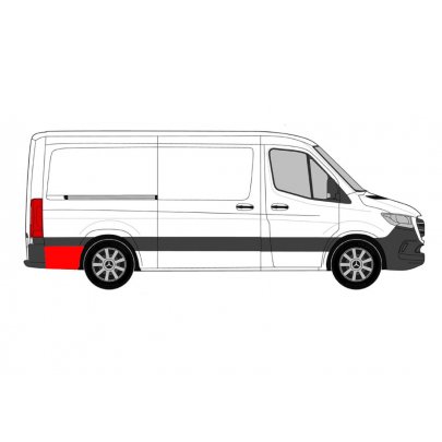 Ремонтная часть заднего крыла сзади справа (3665мм, 630мм) MB Sprinter 907 / 910 2018- FP3548604 KLOKKERHOLM (Дания)
