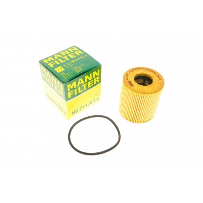 Фильтр масляный Citroen C4 Picasso / Ситроен C4 Пикассо 1.6 (бензин) 2006-2013 HU711/51X MANN-FILTER (Германия)