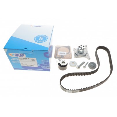 Комплект ГРМ (з помпою, 123х27) Renault Scenic 3 / Рено Сценік 3 1.5dCi 2008-2016 KP1091-1 GRAF (Італія)